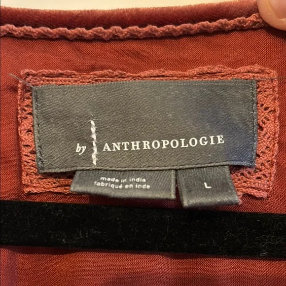 Anthropologie Velvet Maxi Dress in Deep Burgundy - Picture 2 of 6